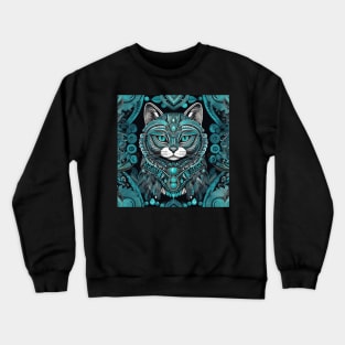 Turquoise Feline Spirit Crewneck Sweatshirt